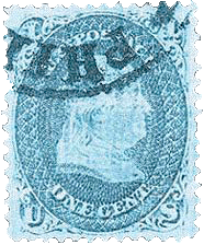 BENJAMIN FRANKLIN, 1867 timbre rare
