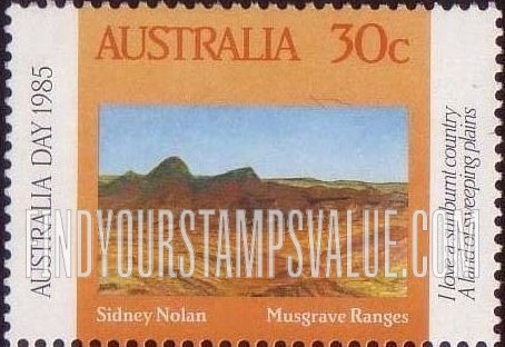 FindYourStampsValue: Australia Day: Musgrave Ranges, by Sidney Nolan