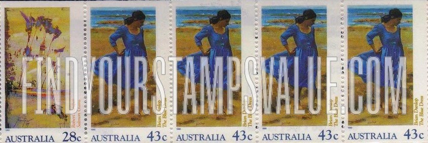FindYourStampsValue: Salmon Gums by Robert Juniper and The Blue Dress by Brian Dunlop