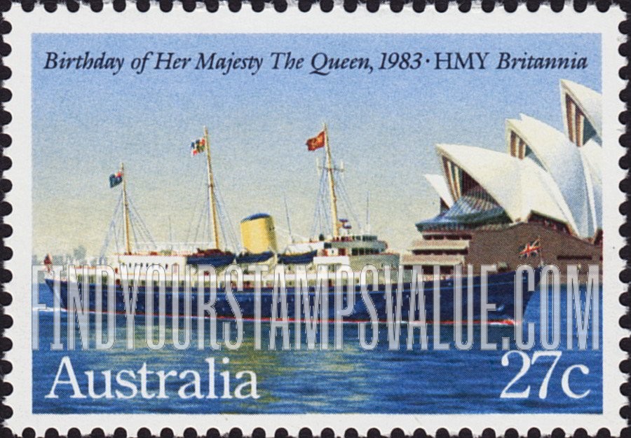 FindYourStampsValue: Queen Elizabeth II, 57th Birthday: Britannia