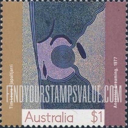 FindYourStampsValue: “Dream” Lore on Art of the Desert: Ancestor Dreaming, by Tim Leura Tjapaltjarri