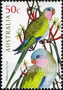 FindYourStampsValue: Parrots: Princess parrot