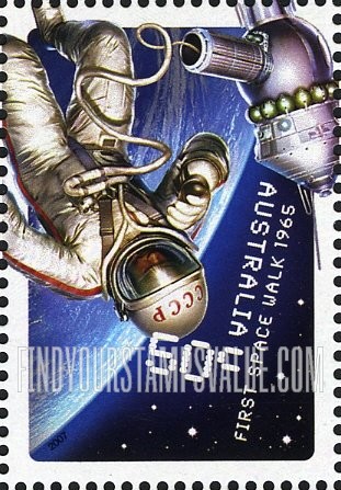 FindYourStampsValue: Space Age, 50th Anniversary: First space walk, 1965