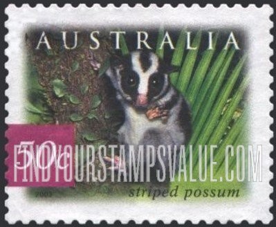 FindYourStampsValue: Flora & Fauna Type of 1996: Striped possum