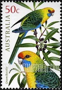 FindYourStampsValue: Parrots: Green rosella