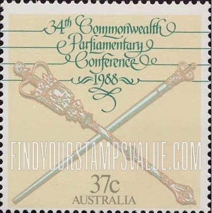 FindYourStampsValue: 34th Commonwealth Parliamentary Conference, Canberra: Scepter and mace