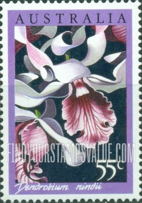 FindYourStampsValue: Orchids: Dendrobium nindii