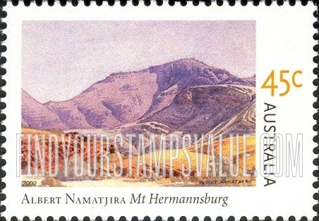 FindYourStampsValue: Paintings by Albert Namatjira (1902-59): Mt. Hermannsburg