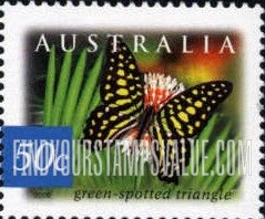 FindYourStampsValue: Flora & Fauna Type of 1996: Green-spotted triangle butterfly