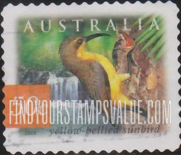 FindYourStampsValue: Flora & Fauna Type of 1996: Yellow-bellied sunbird