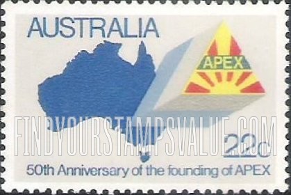FindYourStampsValue: Map of Australia, APEX Emblem