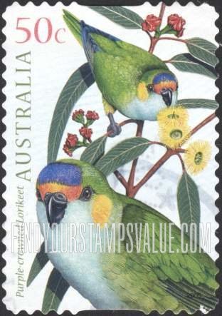 FindYourStampsValue: Parrots: Purple-crowned lorikeet