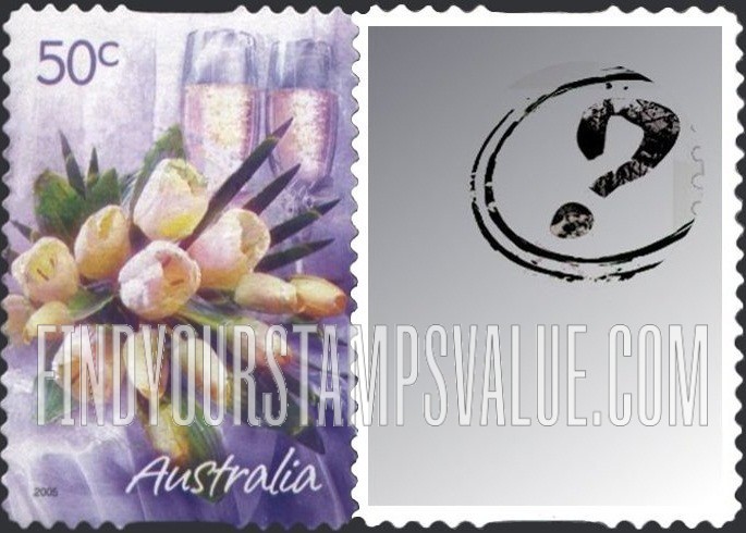 FindYourStampsValue: Greetings Types of 2005 With Personalized Photo at Right Like Type: White Roses