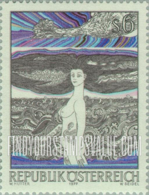 FindYourStampsValue: Modern Austrian Art: The Danube Maiden, by Wolfgang Hutter