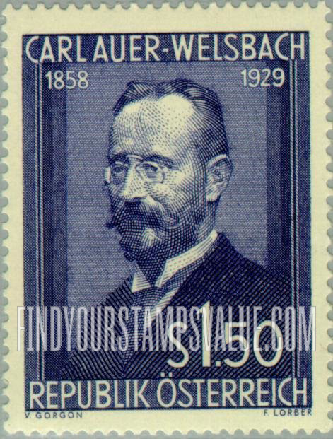 FindYourStampsValue: Portrait: Carl Auer von Welsbach