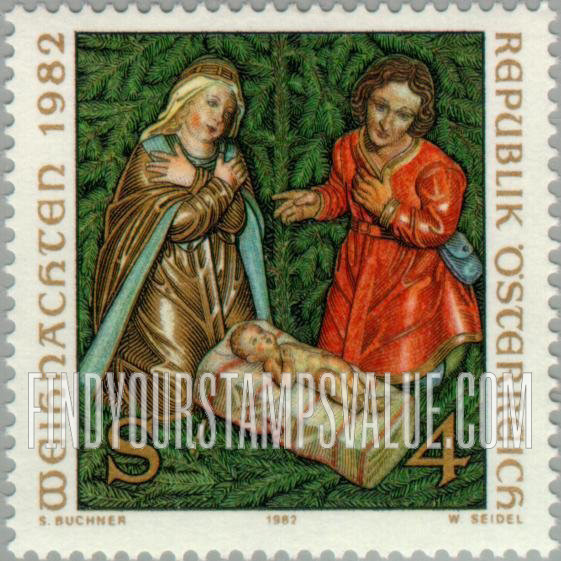 FindYourStampsValue: Christmas: Christmas crib, Damuls Church Vorarlberg, 1630