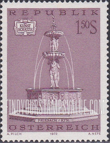 FindYourStampsValue: Fountain, Main Square, Friesach