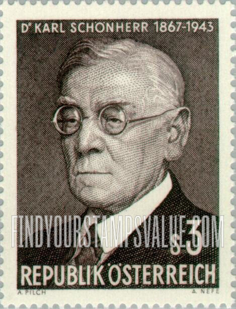 FindYourStampsValue: Dr. Karl Schönherr (1867-1943), Poet Playwright and Physician