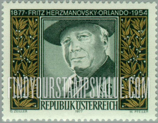 FindYourStampsValue: Fritz Hermanovsky-Orlando (1877-1954), Poet and Artist