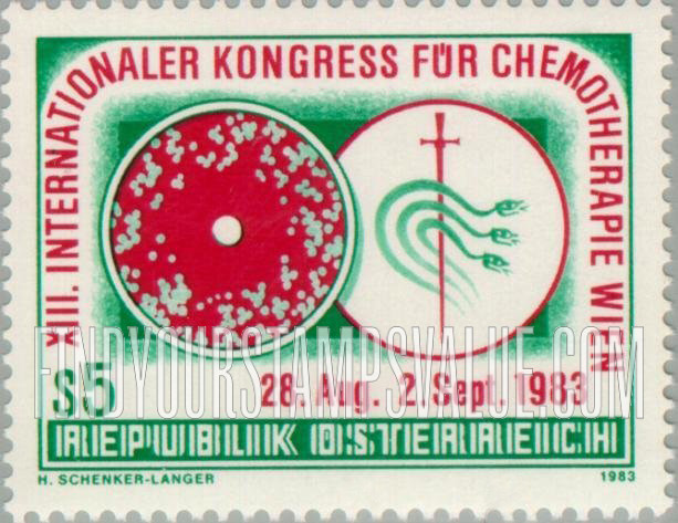 FindYourStampsValue: 13th Interantional  Chemotherapy Congress, Vienna, Aug. 28-Sept. 2: Penicillin test on cancer