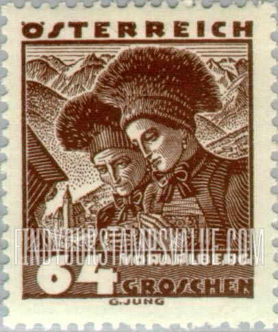FindYourStampsValue: Republic, Costumes of various districts: Vorarlberg