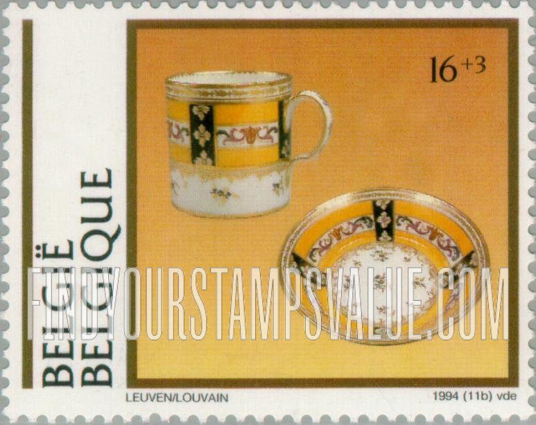 FindYourStampsValue: Semi-Postal, Porcelain: Etterbeek cup, saucer, Municipal Museum, Louvain