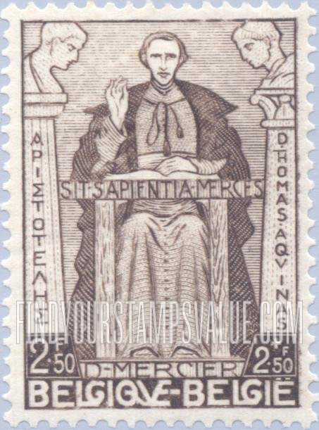 FindYourStampsValue: Semi-Postal: Mercier as Professor at Louvain University