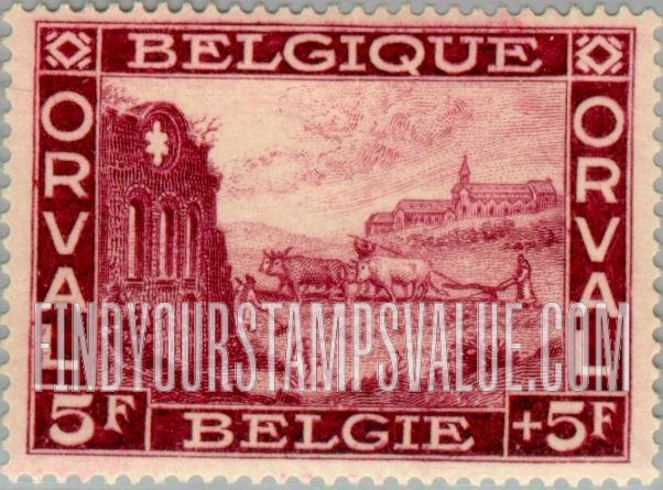 FindYourStampsValue: Semi-Postal: Ruins of Orval Abbey