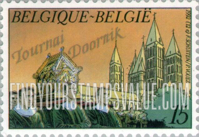 FindYourStampsValue: Tourism: Great Procession, Tournai