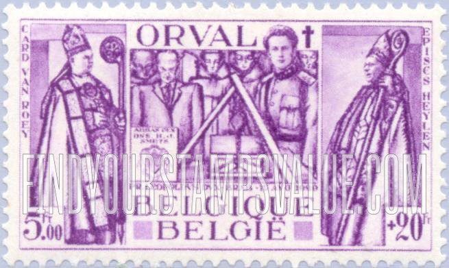 FindYourStampsValue: Semi-Postal: Duke of Brabant placing 1st stone of new abbey