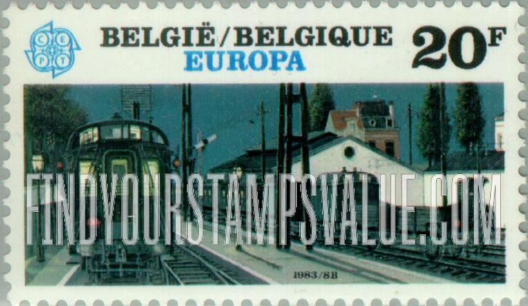 FindYourStampsValue: Europa 1983, Paintings by P. Delvaux: Night Train