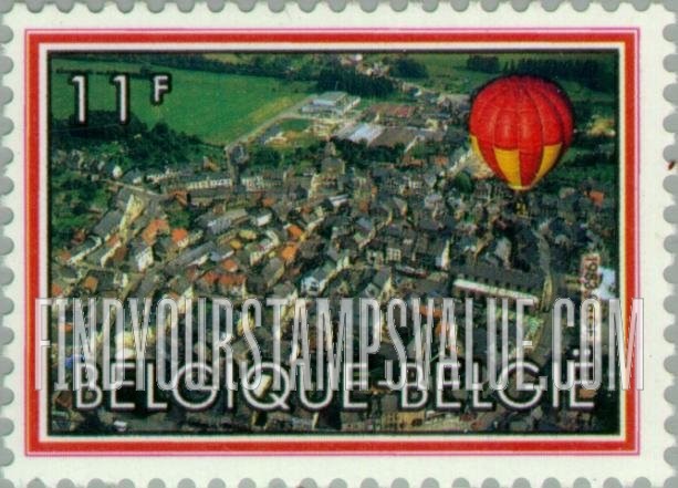 FindYourStampsValue: Manned Flight Bicentenary: Balloon over city