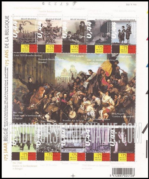 FindYourStampsValue: Belgian Independence, 175th Anniversary: History of Belgium