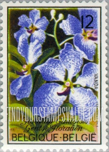 FindYourStampsValue: Ghent Flower Festival, Orchids: Vanda coerules