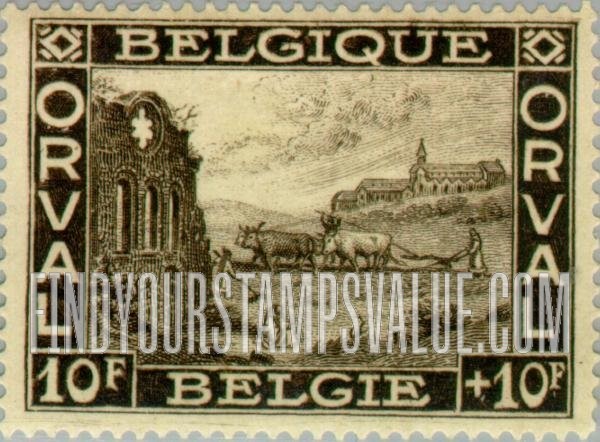 FindYourStampsValue: Semi-Postal: Ruins of Orval Abbey