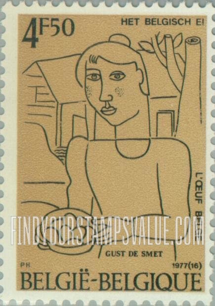 FindYourStampsValue: The Egg Farmer, by Gustave De Smet