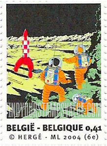 FindYourStampsValue: Tintin and the Moon: Tintin on Moon, from “Explorers on the Moon”