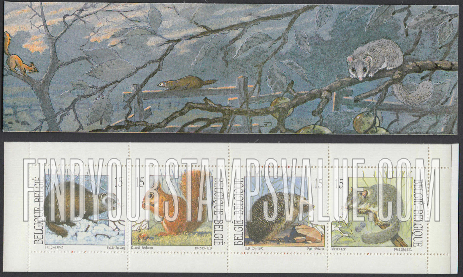 FindYourStampsValue: Animals: Polecat, Squirrel, Hedgehog, Dormouse