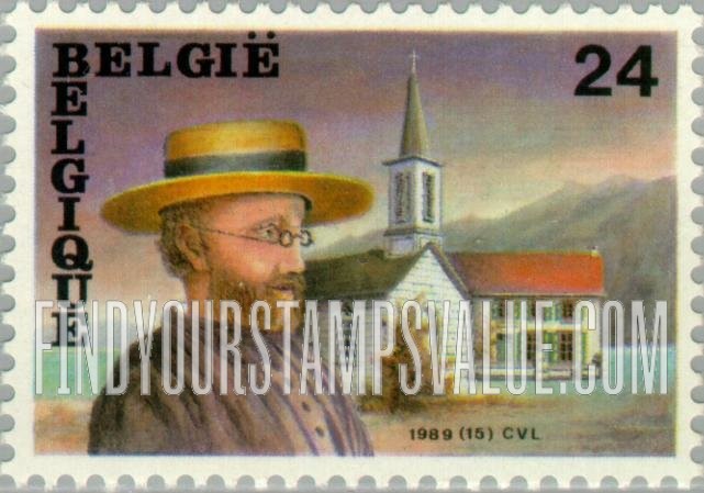 FindYourStampsValue: Fr. Damien (1840-89), Missionary, Molokai Is. Leper Colony, Hawaii