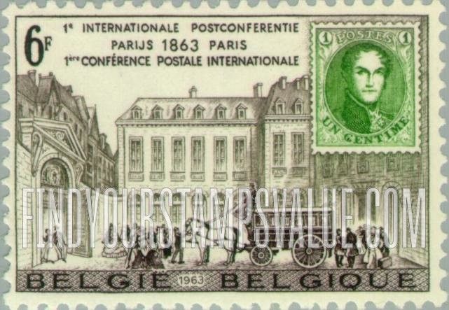 FindYourStampsValue: Hotel des Postes, Paris, Stagecoach and Stamp, 1863