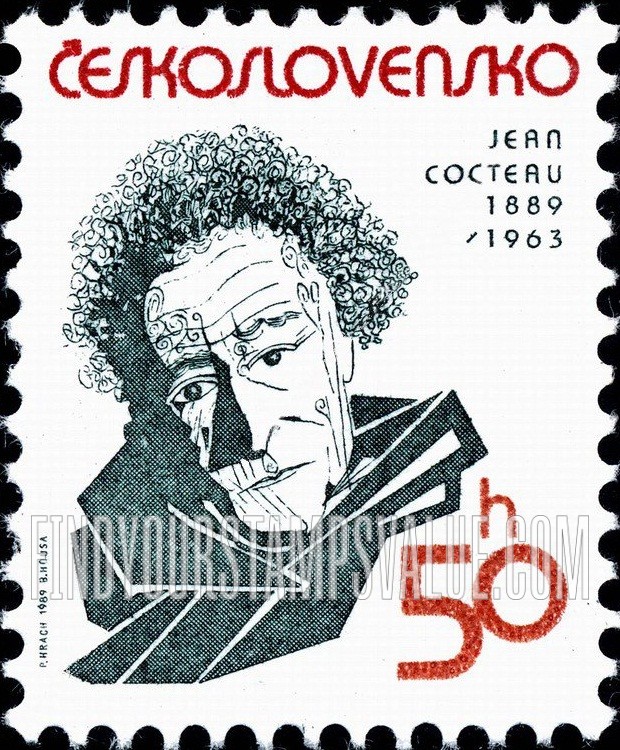 FindYourStampsValue: Famous men: Jean Cocteau (1889-1963)
