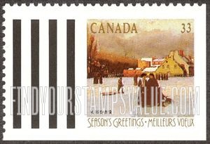 FindYourStampsValue: Booklet Stamp: Champ-de-Mars, Winter, 1892, by William Brymner (1855-1925)