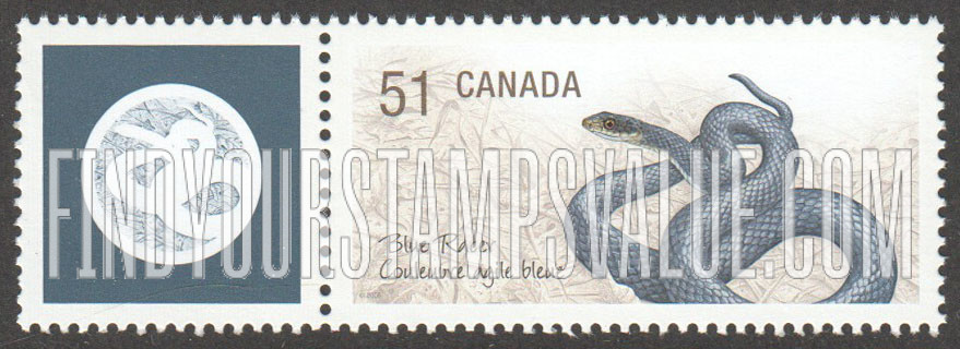 FindYourStampsValue: Blue racer snake