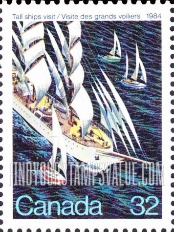 FindYourStampsValue: Voyage of Tall Ships, Saint-Malo, France, to Quebec City