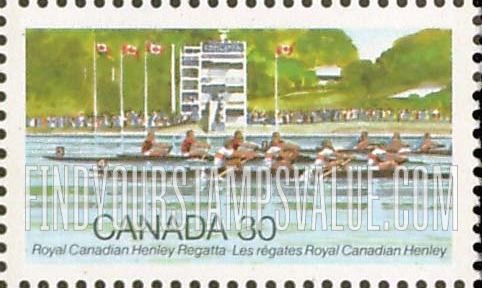 FindYourStampsValue: Centenary of Royal Canadian Henley Regatta, St. Catharines, Aug. 4-8