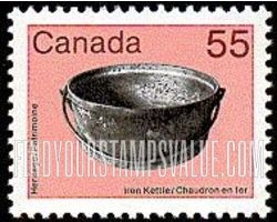 FindYourStampsValue: Heritage Artifacts Type of 1982: Iron Kettle