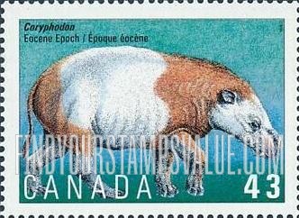 FindYourStampsValue: Dinosaur Type of 1993: Coryphodon.
