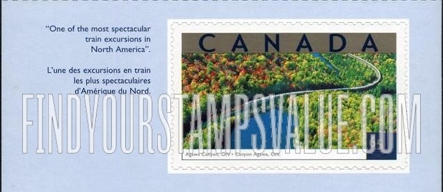 FindYourStampsValue: Tourist Attractions Type of 2001: Agawa Canyon, Ontario.