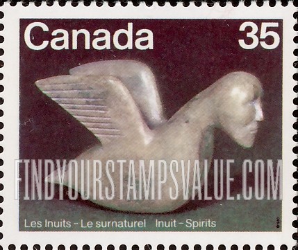 FindYourStampsValue: Bird Spirit, by Doris Hagiolok.