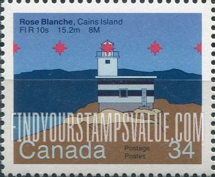 FindYourStampsValue: Lighthouses: Rose Blanche